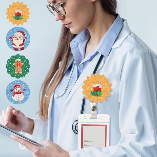 

1 комплект алмазной живописи, украшения с катушкой для значка, креативной формы, яркий цвет, акрил