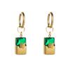 Women's Vintage Earrings Creative Concentric Lock Earrings Titanium Steel Inlaid Color Zircon Earrings