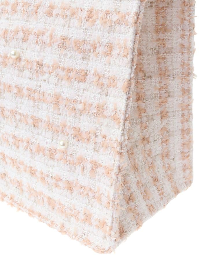 Maison de FLEUR Tweed Square Tote M Bag, Beige, 8A43F0J3300