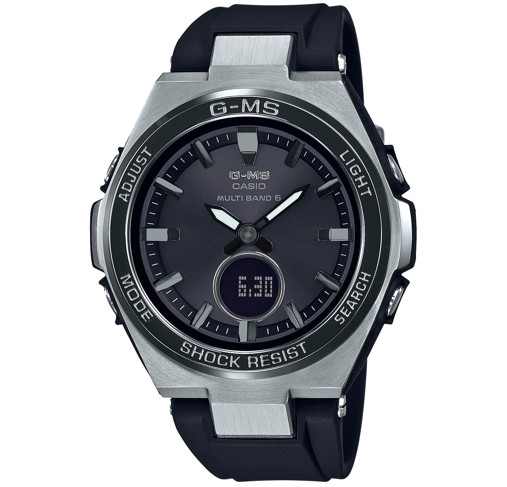 

Радіо Baby Gee, сумісне з 6 станціями, чорний наручний годинник [Casio], сонячний, всесвітній, MSG-W200RSC-1AJF, жіночий