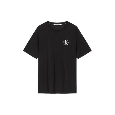Colorblock Letter Print Crew Neck Short Sleeve T-Shirt Unisex Tops Black J400168-BEH