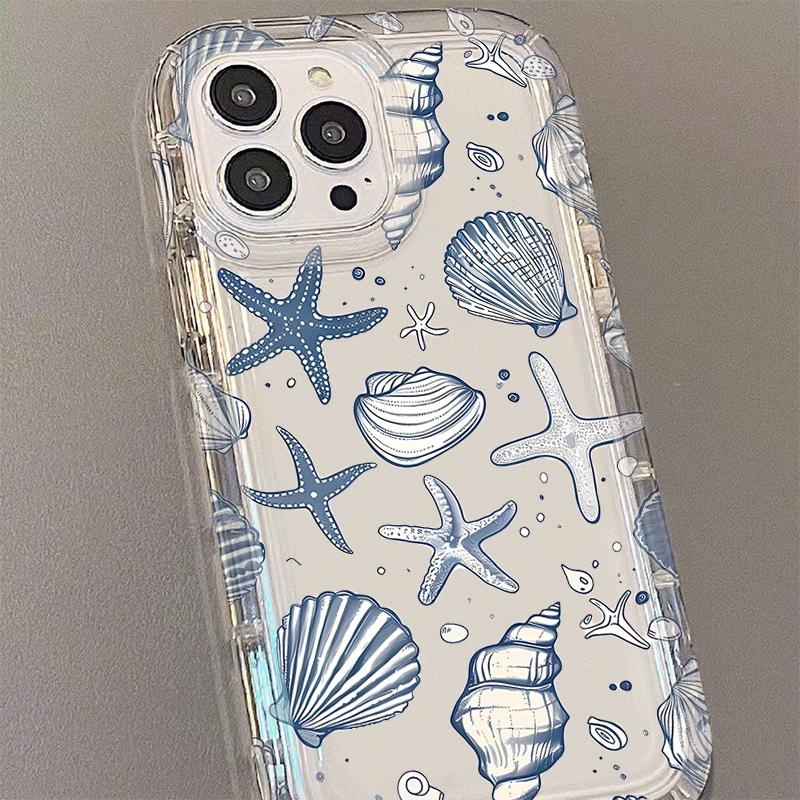 Blue Ocean Animals Phone Case For iPhone 16 15 14 Pro 13 12 11 Max Plus 7 8 Plus XR X XS SE 2020 Shockproof Soft Silicone Cover