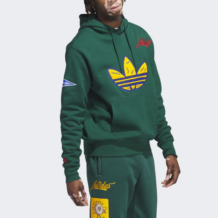 Adidas Kolejní mikina s kapucí Kolejní zelená Pánská Streetwear IL2354