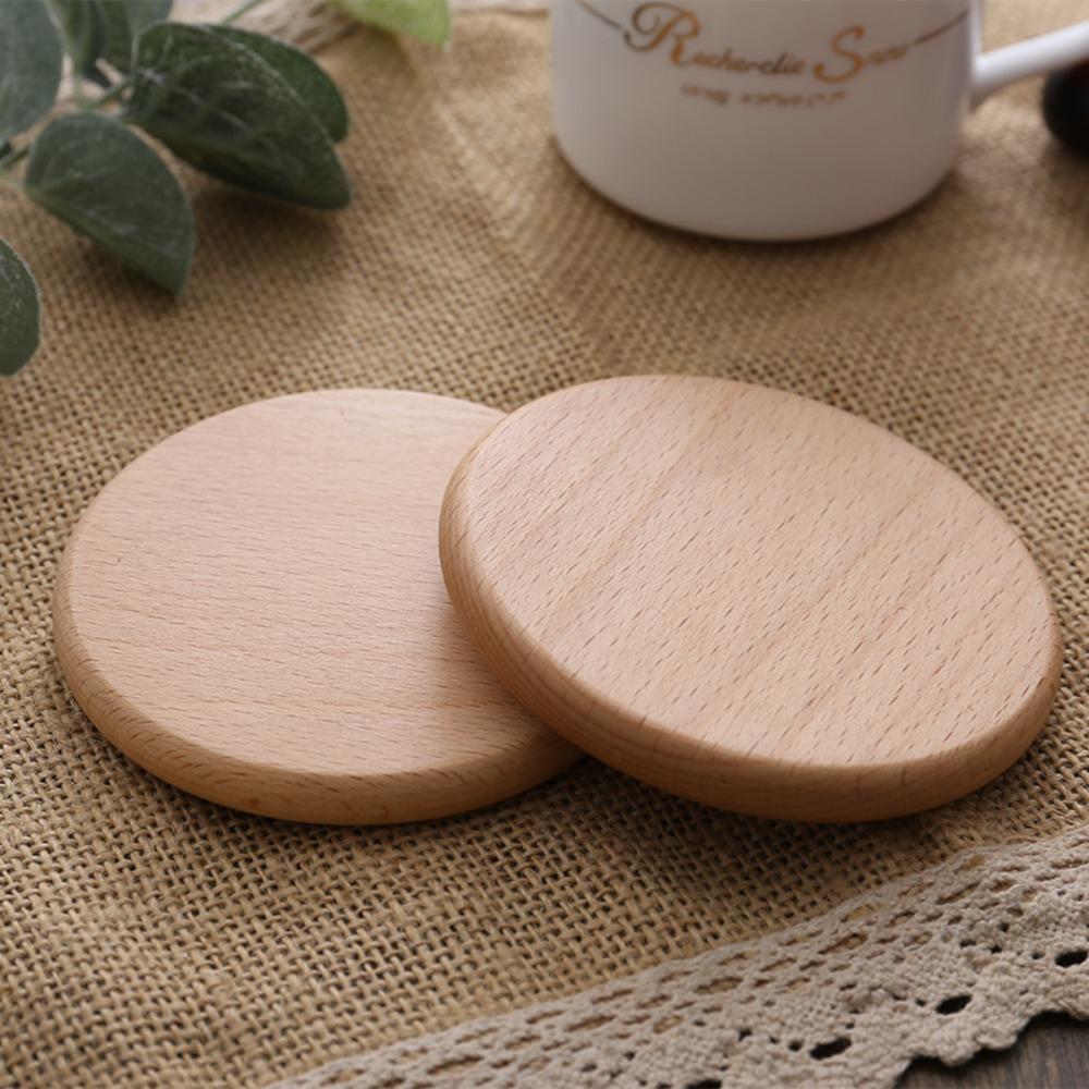 

New Wood Coasters Square Round Durable Heat Resistant Tea Coffee Cup Pad 8.8cm Bowl Teapot Holder