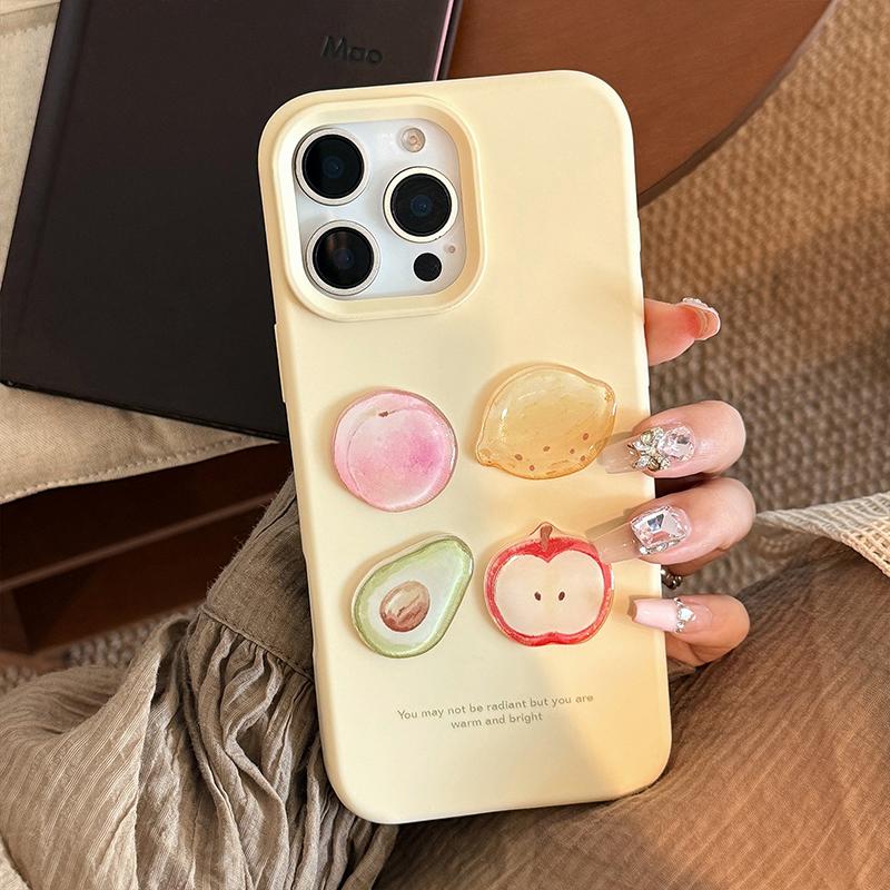 Süße Niedliche 3D-Frucht Weiche TPU-Handyhülle Für iPhone 12 13 14 15 16 Pro Max 16 Plus Stoßfeste Silikon-Rückabdeckung Schale