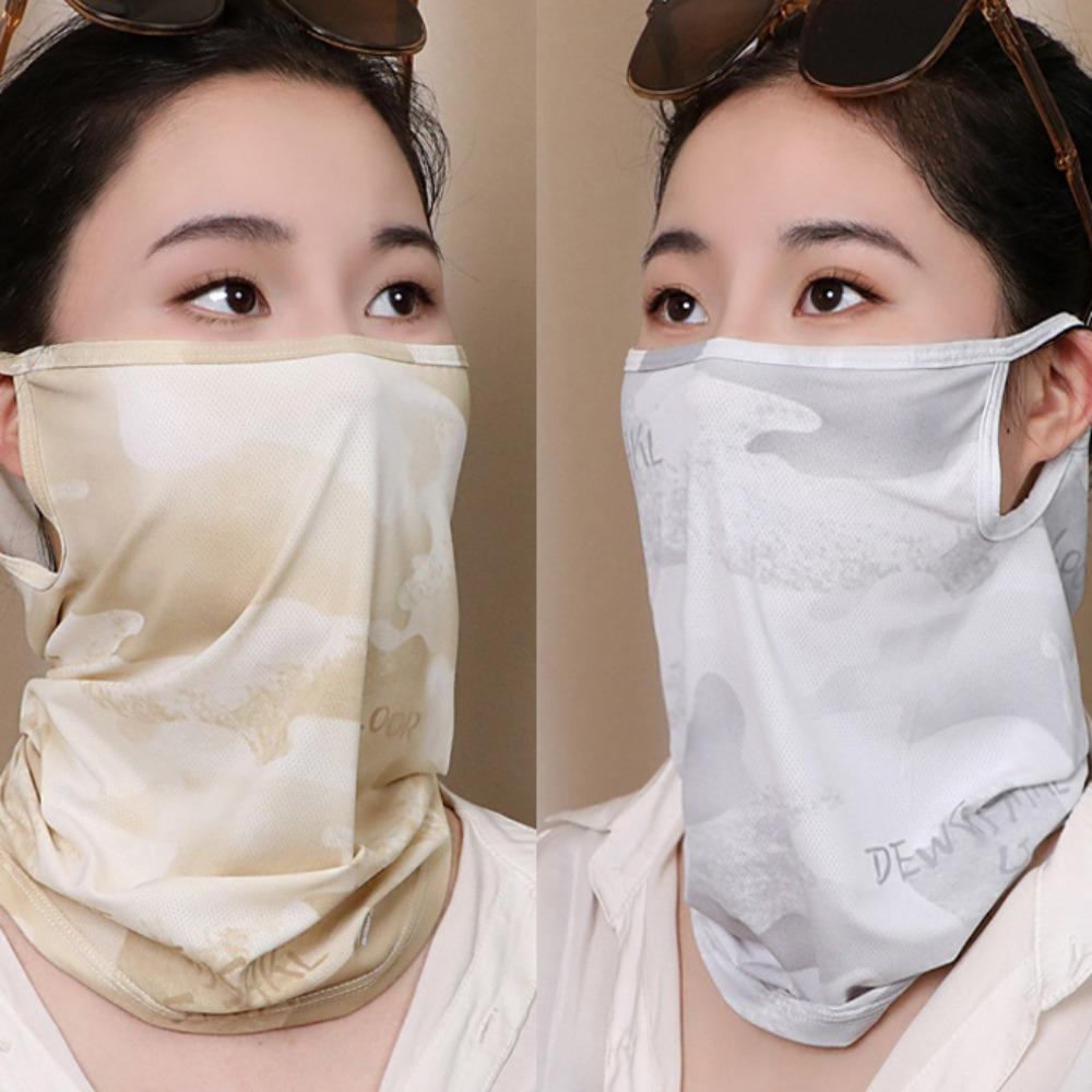 UV Protection Sunshade Veil Face Cover Shading Ice Silk Face Mask Sunscreen Face Mask  Riding