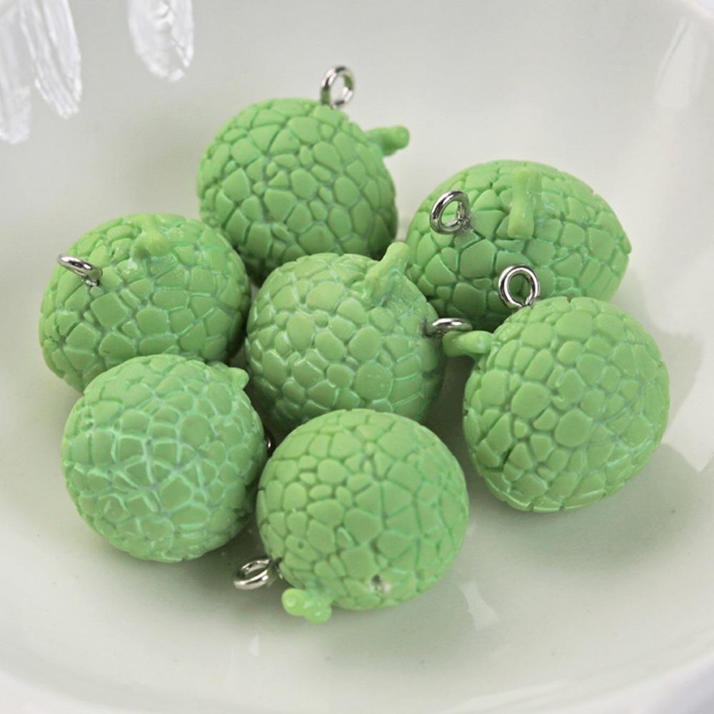 10pcs Resin Fruit Beads 3D Apple Keychain Making Accessories  DIY Earring Necklace Jewelry honeydew melon