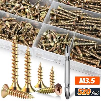 Vis à Bois Vis pour Terrasse M 3.5 Clous pour Parquet En Boîte Vis à Bois Auto-perforantes Usage Extérieur