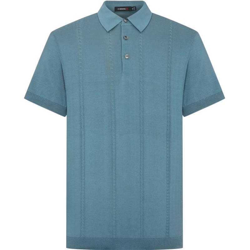 Мужская рубашка-поло с коротким рукавом K-Boxing из смесовой шелковой ткани HTLT1964 XL