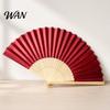 Lightweight Bamboo Fan Chinese Style Silk Folding Fan, Ribs Decorative Handheld Summer Cooling Portable Party Favors for Men Women Wooden