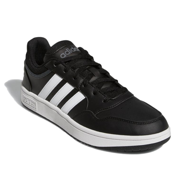 adidas Hoops 3.0 Low Schwarz Weiß gestreifte Sneaker GY5432