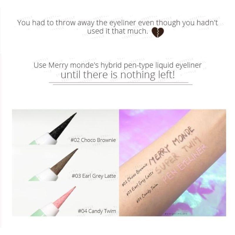 Merry Monde - Super Twim Pen Eyeliner - 5 Types