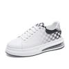 New low-top boys board shoes 3D printing plaid men's shoes black and white air cushion shoes trendy sports and leisure shoes spot