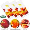 HOWAF 3 Pieces Thanksgiving Fall Leaf Tablecovers, Happy Thanksgiving Day Maple Leave Tablecloths, Autumn Themed Plastic Table Cloth for Thanksgiving