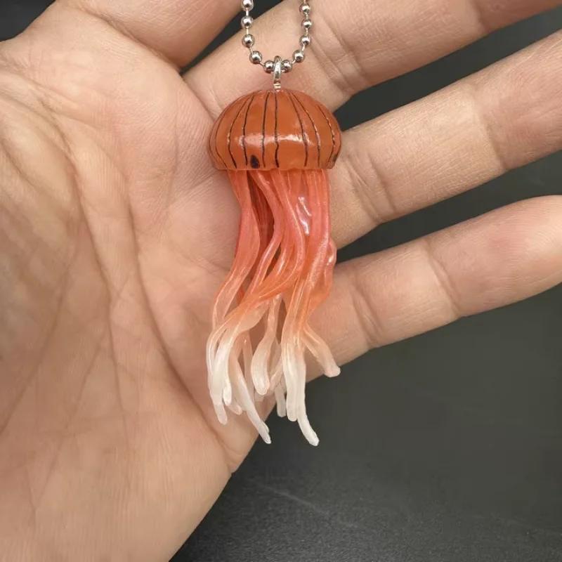 Jellyfish Keychain Capsule Toy Simulation Marine Organism Model Toy Stereogram Gacha Pendants Gifts