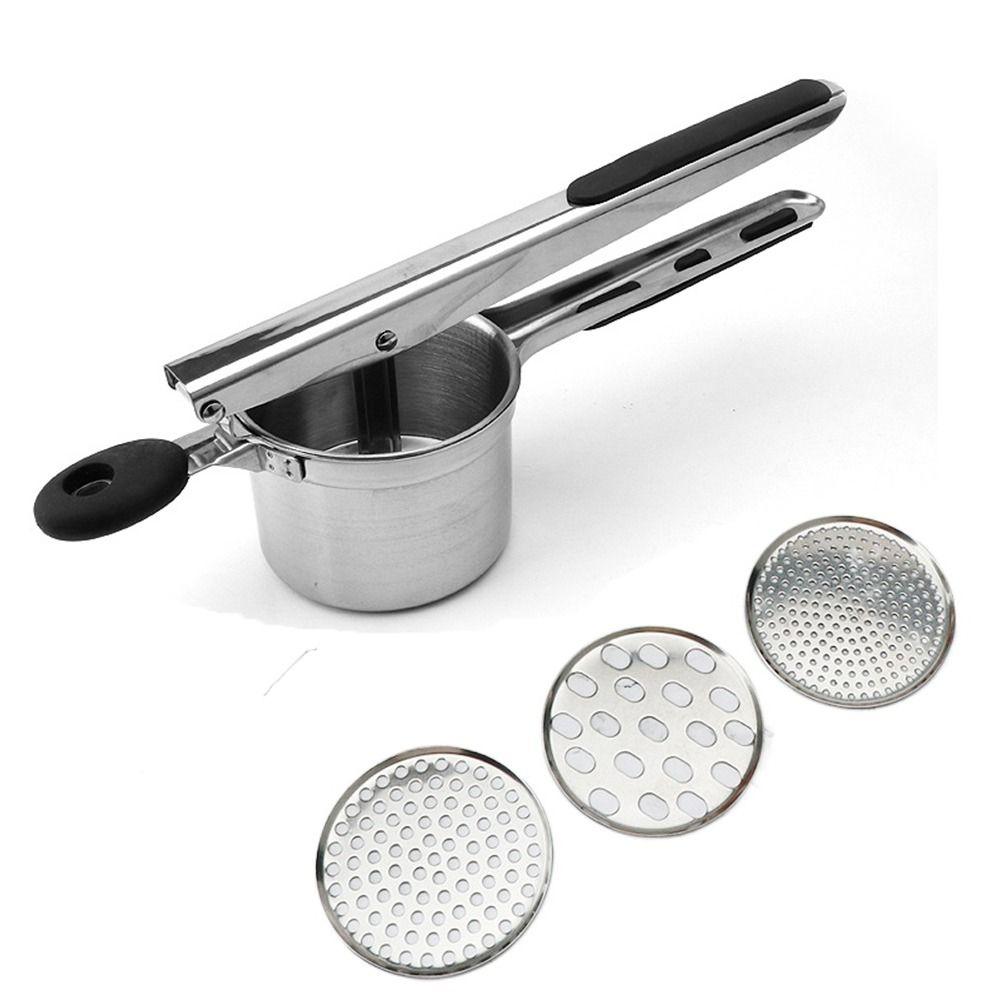 

1 Pcs Stainless Steel Mashed Potato Masher Hanging Hole Design Kitchen Tools Potato Ricer Home Silver-1 Pcs срібний