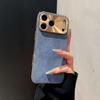 Compatible with Apple 17 Pro Max/16/15: Lambskin Leather Electroplated Metal Lens Drop-proof Case.