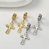 Gothic Cross Earrings for Women Men Stainless Steel Hoop Earrings Christian Religious Jewelry Amulet Gifts Daily Accessories