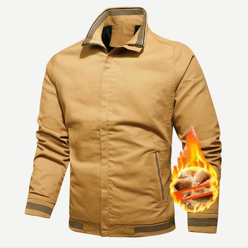 Autumn Winter Men's Casual Fashion Warm Thickened Zipper Padded Baseball Jacket