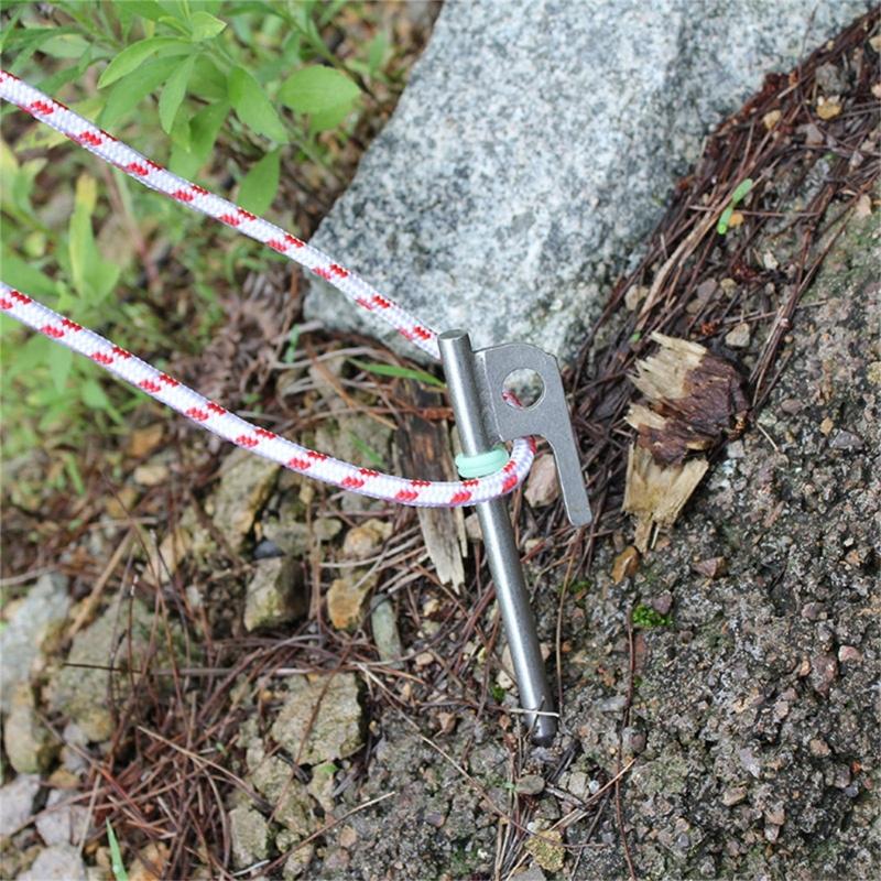 Outdoor Campings Stake Campings Anchors Peg Stainless steels Tent Stake Replacement Yard Lawns Peg with Luminously Rings