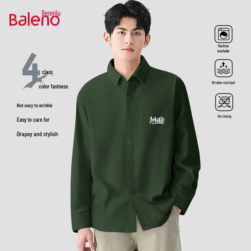 Baleno Men's Corduroy Long-Sleeve Casual Shirt