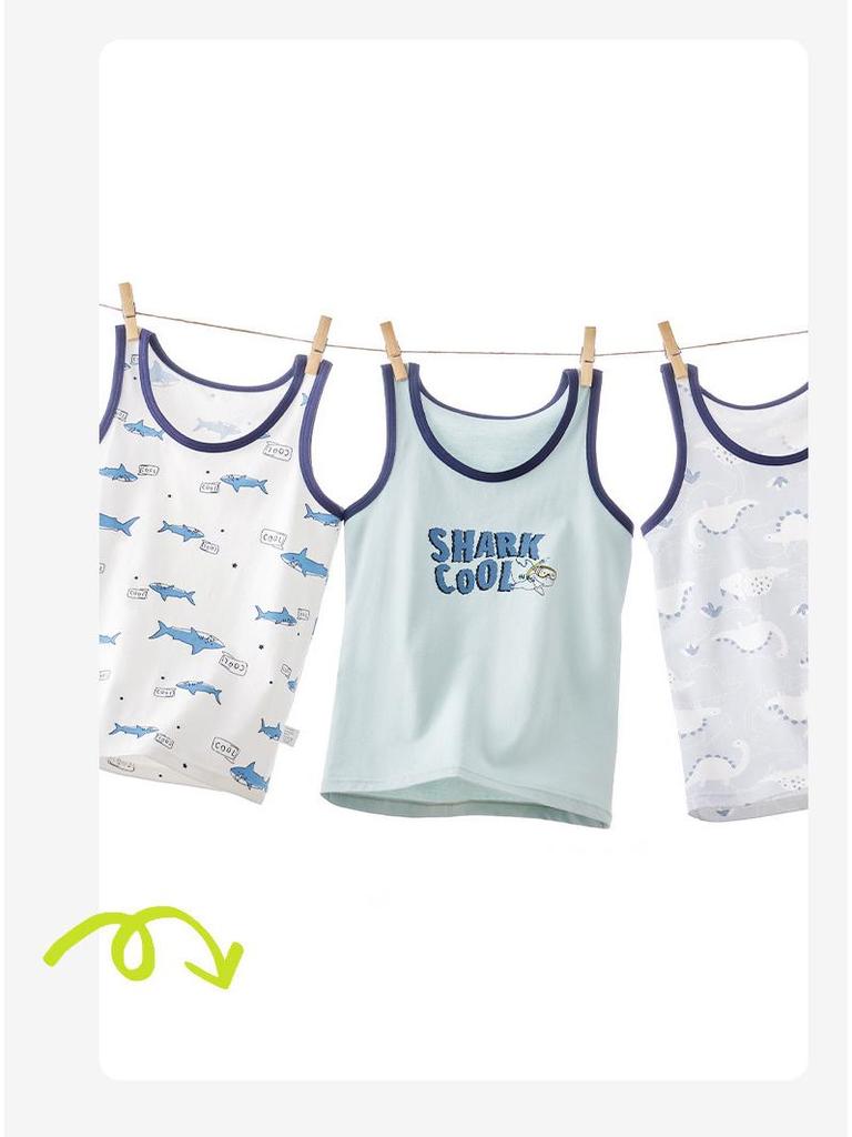 Clearance: Boys' Summer Cotton Sleeveless Base Layer Vest