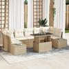 VidaXL 8-piece Garden Sofa Set with Beige Cushions In Poly Rattan 3349137