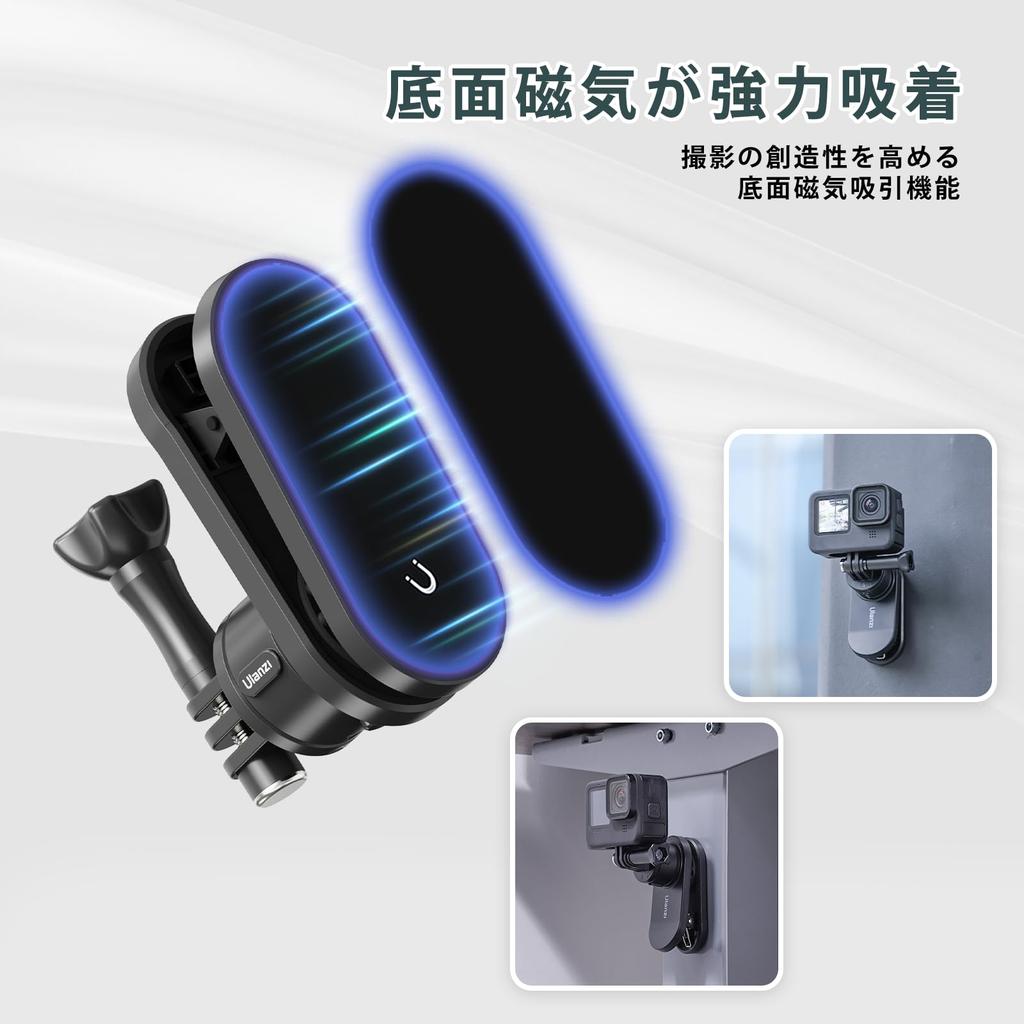 Ulanzi II Quick Release Clip Mount for POV GoPro Magnetic Backpack Mount Magnetic Universal Backpack Easy Compatible with Action Cameras such as Hero