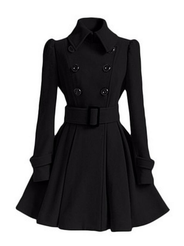 2018 Slim Fit European & American Women's Long Wool Coat with Belt