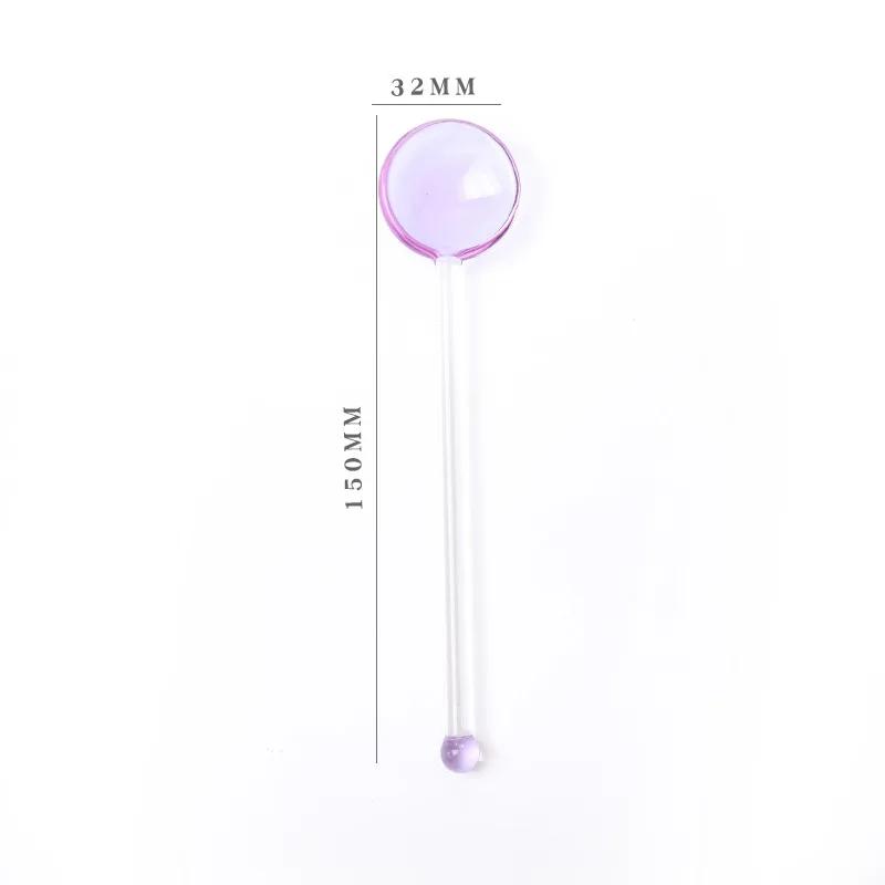 1pc Glass Dinnerware Spoon Tea Dessert Coffee Ice Cream Accessories Bar Tools New Long Handle Kitchen Accessories