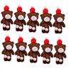 10Pcs With scarf Christmas Bear Plush Toy Cartoon Animal Bear Plush Dolls  Holiday Gift