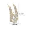 Full Crystals Feather Wing Brooch Vintage Designs Zinc Alloy Jewelry for Women Party Wedding Daily Accessories