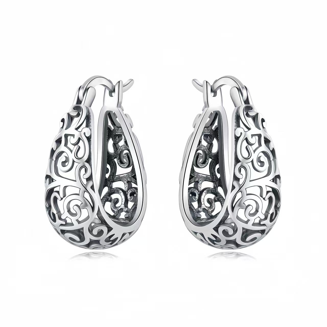 

925 Sterling Silver Vintage Vine Series Earring Jewelry Versatile Hoop Earrings for Women Jewelry Fine Birthday Party Gifts