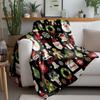 Cozy Christmas Throw Blanket Reversible Festive Flannel Plush Warm Winter Bedspread Holiday Decor Gift Home 60x80