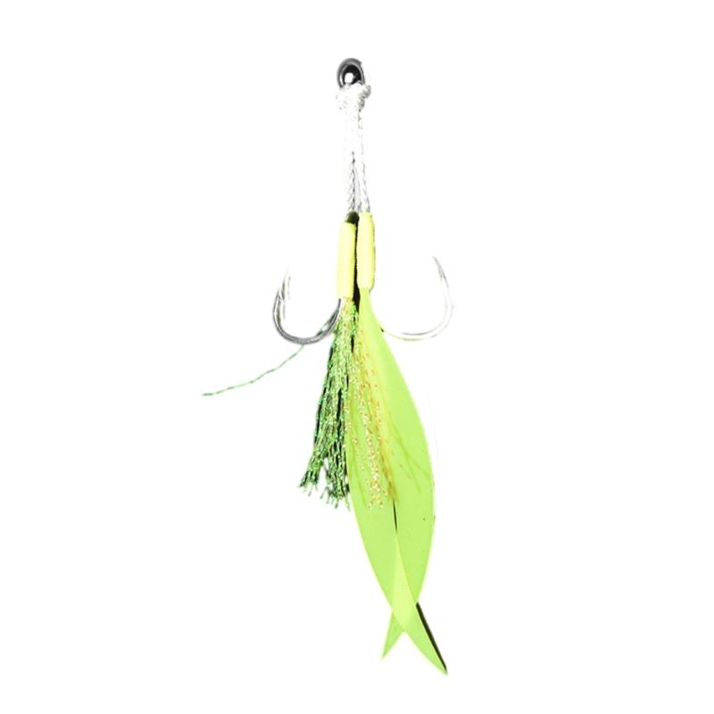 Double Fishing Assist Hook for Vertical Jigging Lures, 10Pcs Jigging Hook Slow Falling Jigs Fishing Hook Replacements