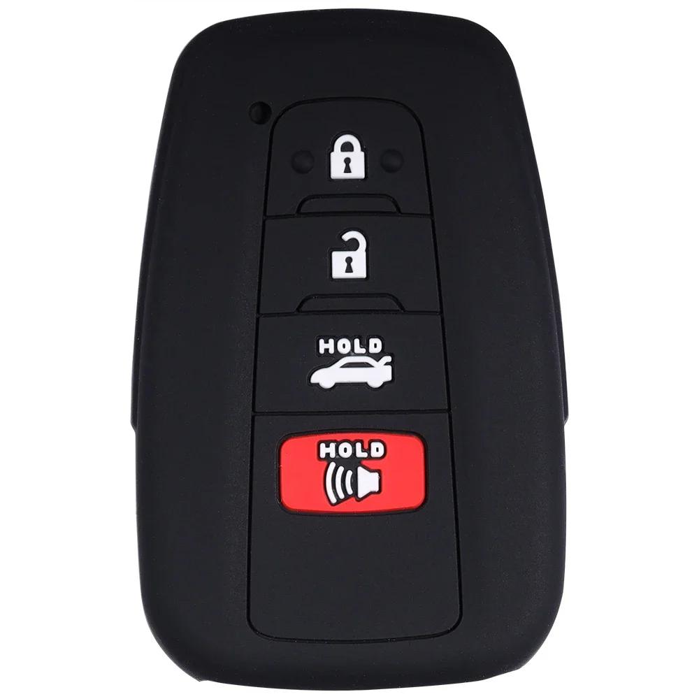 Key Fob Cover Case Remote Protector Smooth Silicone Black Fits For Toyota Rav4 Corolla Camry Avalon Car Accessories Key Cover