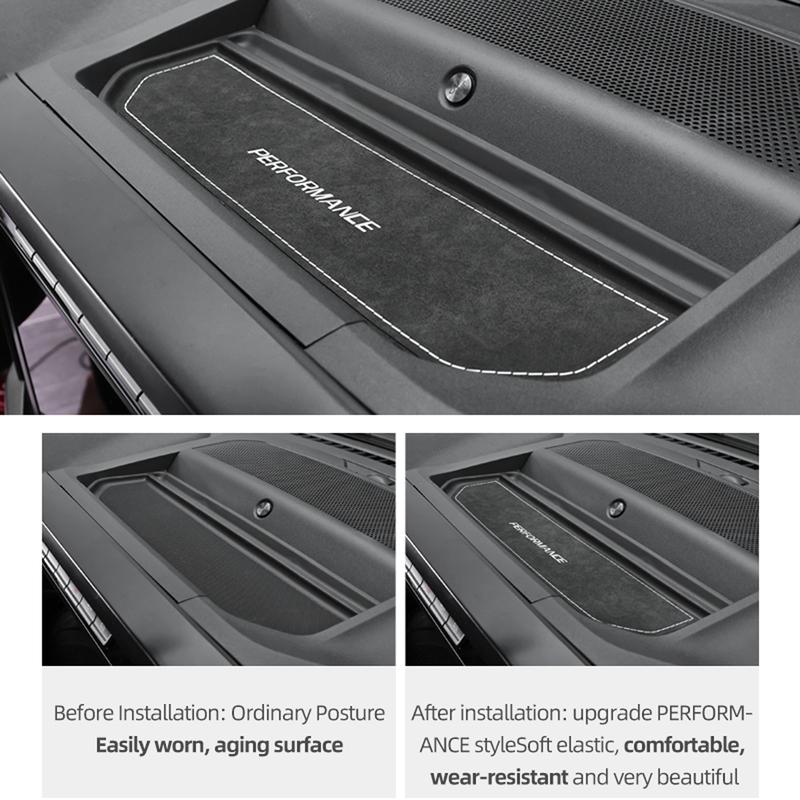 Fabriqué en Alcantara Betterhumz Pour Ford F-150 SVT Raptor - Tapis de Rangement pour Boîte à Gants Garniture Tuning Décoration Accessoires Intérieurs de Voiture
