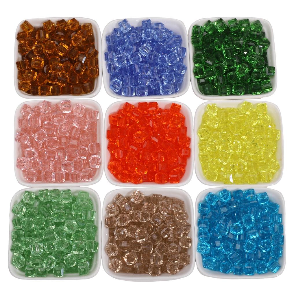 10-20Pcs Glass Crystal Transparent Three-dimensional Square Beads for Jewelry Making DIY Bracelet Necklace
