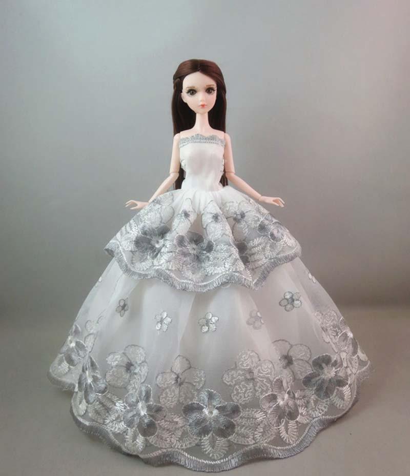 15pcs/lot Doll Accessories For Barbie Doll Outfits = 5pcs Wedding Dresses & 10pairs Shoes 1/6 Doll Clothes For Barbie Dolls