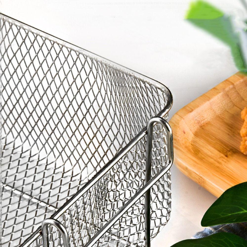Nonstick Deep Fryer Detachable Handle Camp Food Container Portable Fryer Basket  Kitchen