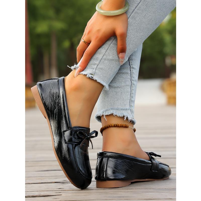 Lazy Single Shoes Women's Bow Soft-soled Shoes 2025 Autumn New Flat Casual Shoes