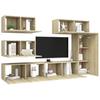 Vidaxl 6-Cz. TV Cabinet Set, Sonoma Oak, Wood-Based Material