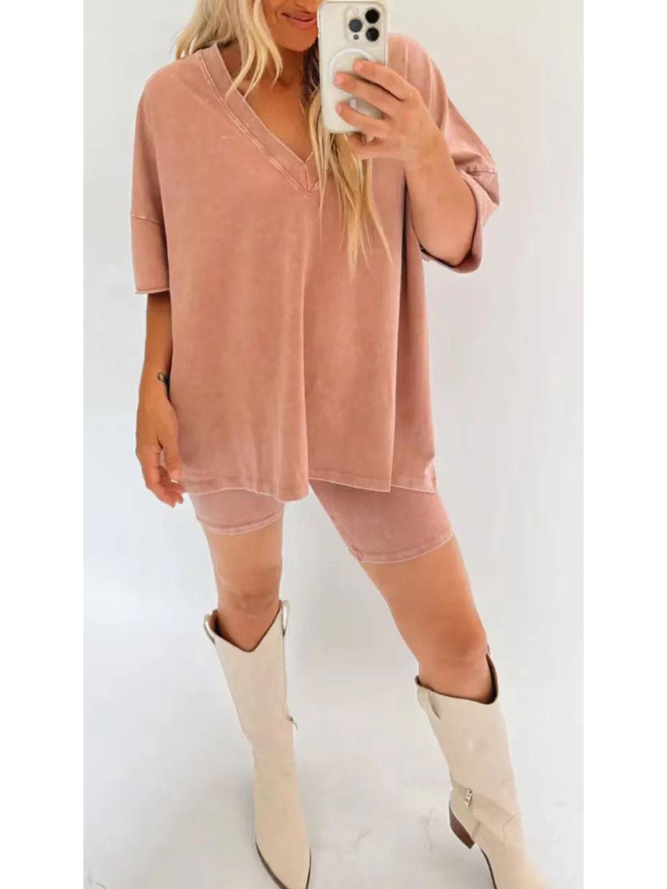 

Европейская и американская женская мода: Свободный повседневный костюм-двойка Large оранжевый