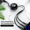 3-In-1 Fast Charging Data Cable Retractable USB Type-c Interface For Lexus Fsport GS GX IS LS LX CT LC RC LBX NX RX 350h 450h ES
