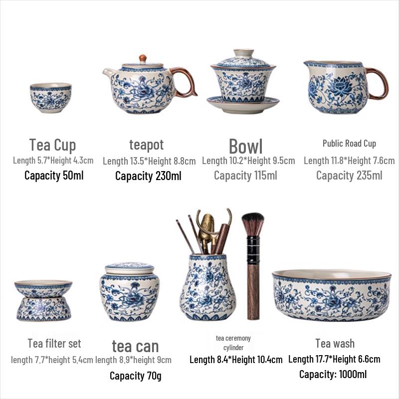 Light Luxury Ceramic Tea Set with Chinese Style Gift Box