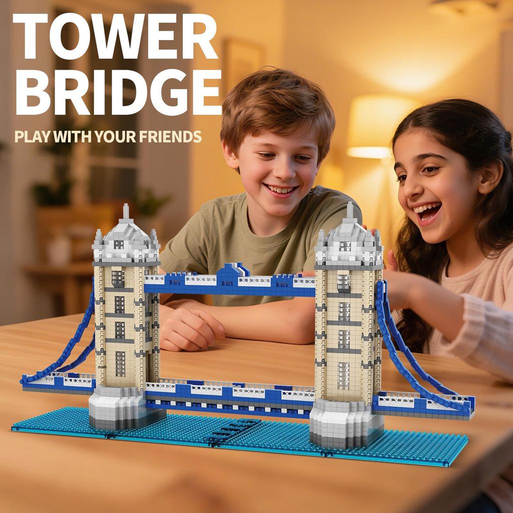 London Twin Towers Architectural Model Puzzle - High Difficulty Brain-Teaser Blocks Ornament