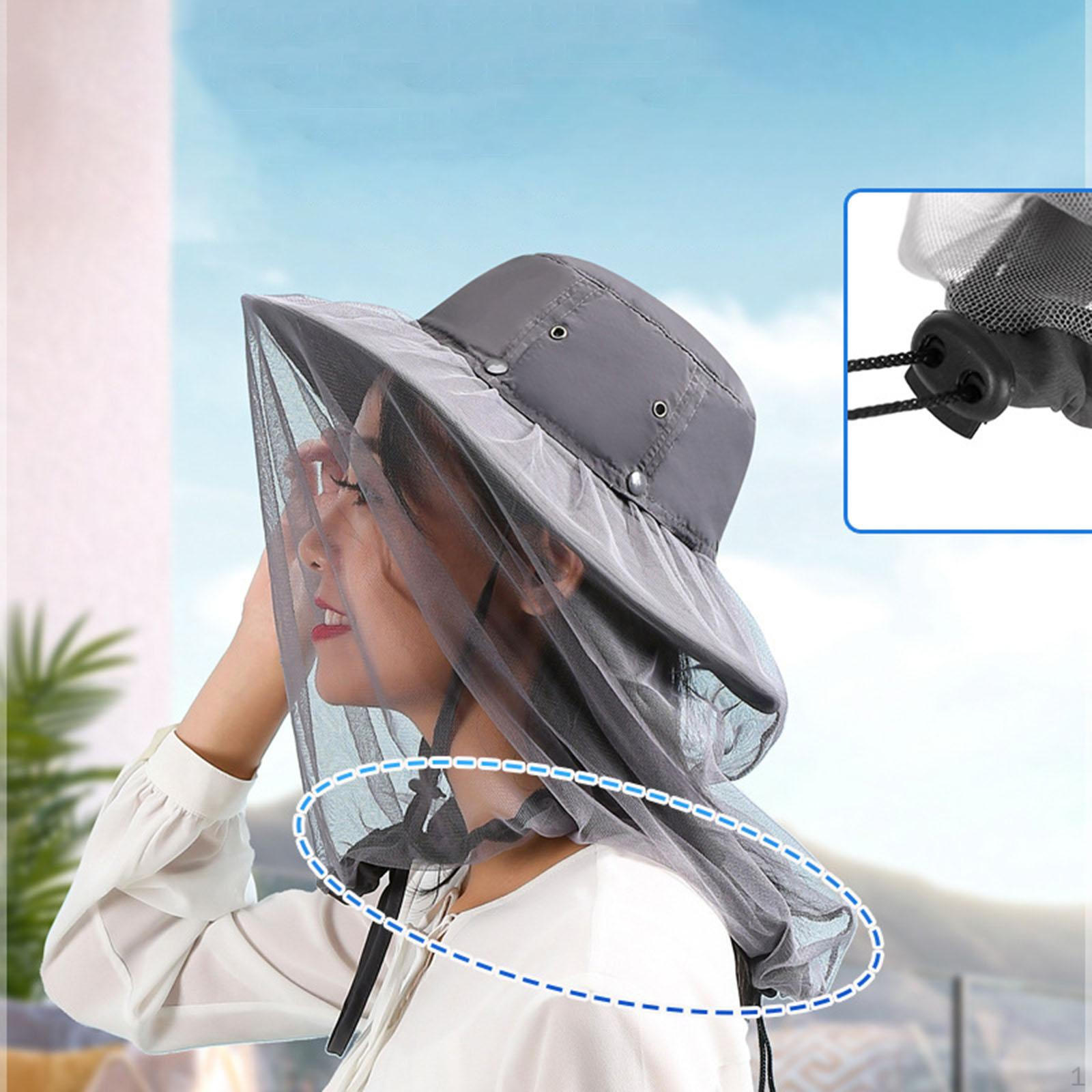 Head Net Hat Fishing Bucket Face Mask Fashion Adjustable Outdoor Boonie Sun for