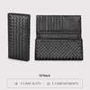 High-end woven wallet generation RFID medium and long loose-leaf wallet leather black hand bag