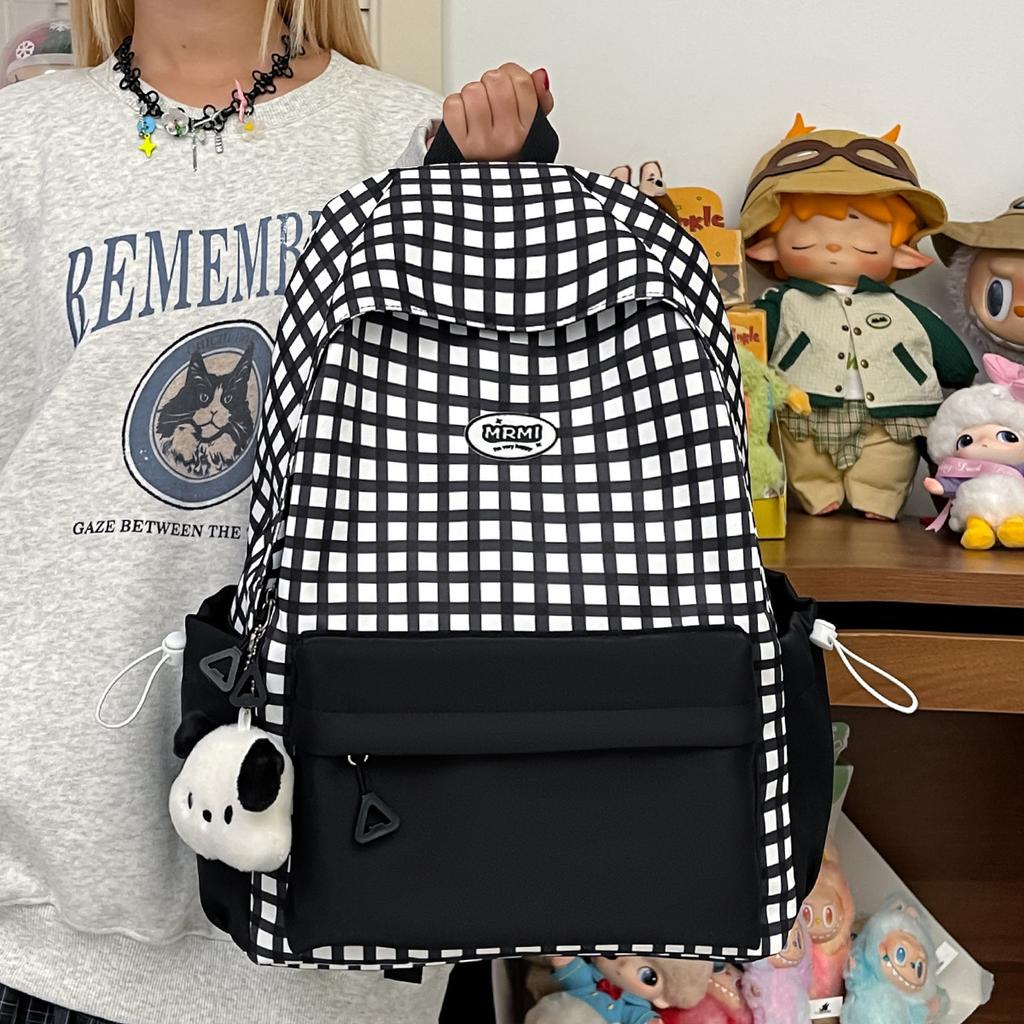 Schoolbag School Bag High School Student Cute Travel Girl Plaid Niche College Large Capacity College Student Backpack Male Backpack