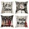 Festive Christmas Pillowcases: Let It Snow, Snowman, Winter Trees & Hello Winter Designs New Year Home Decoration